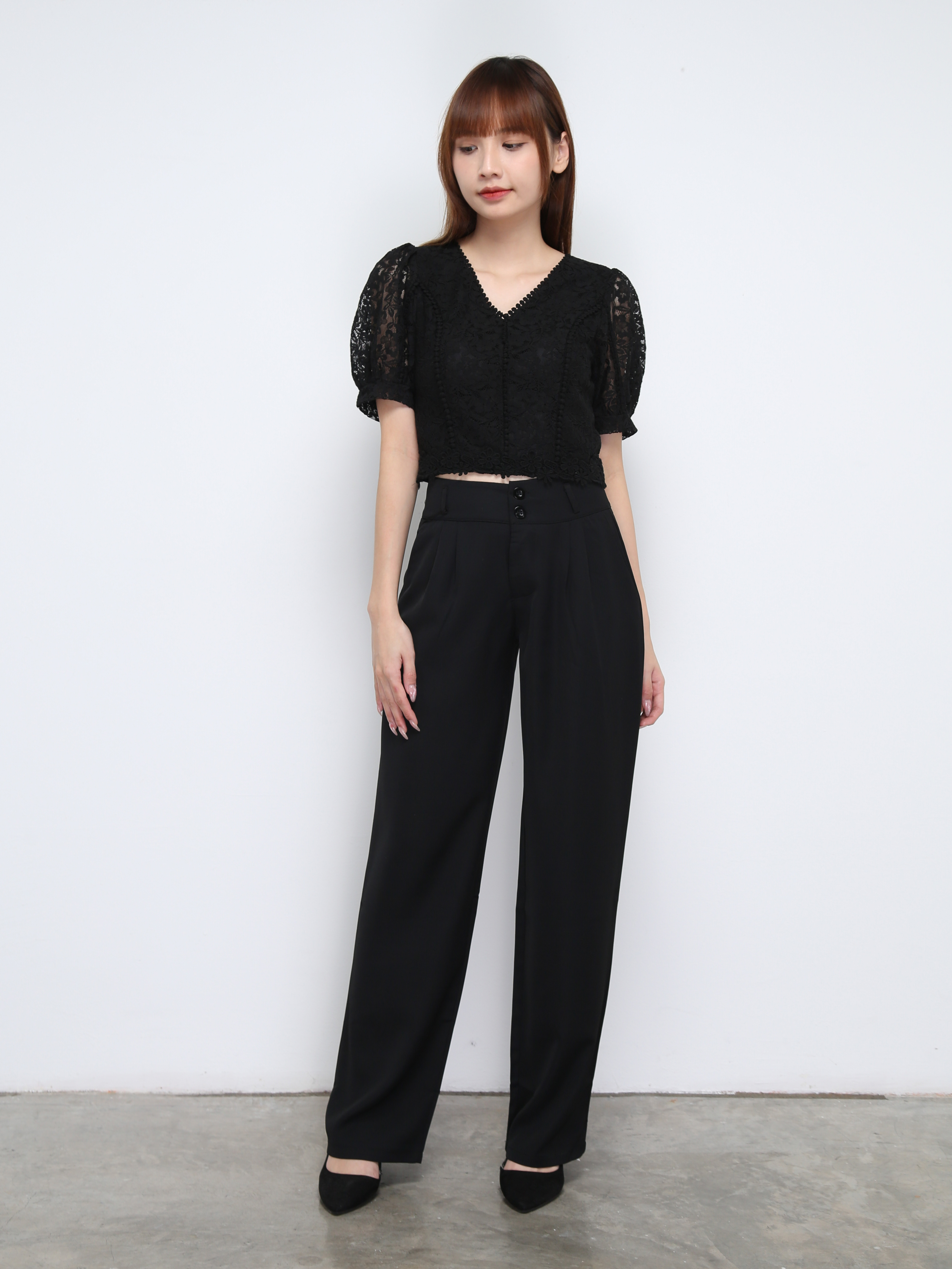 V Neck Lace Top 21235