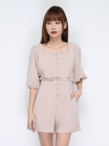 Square Neck With Decorative Button Set 21117