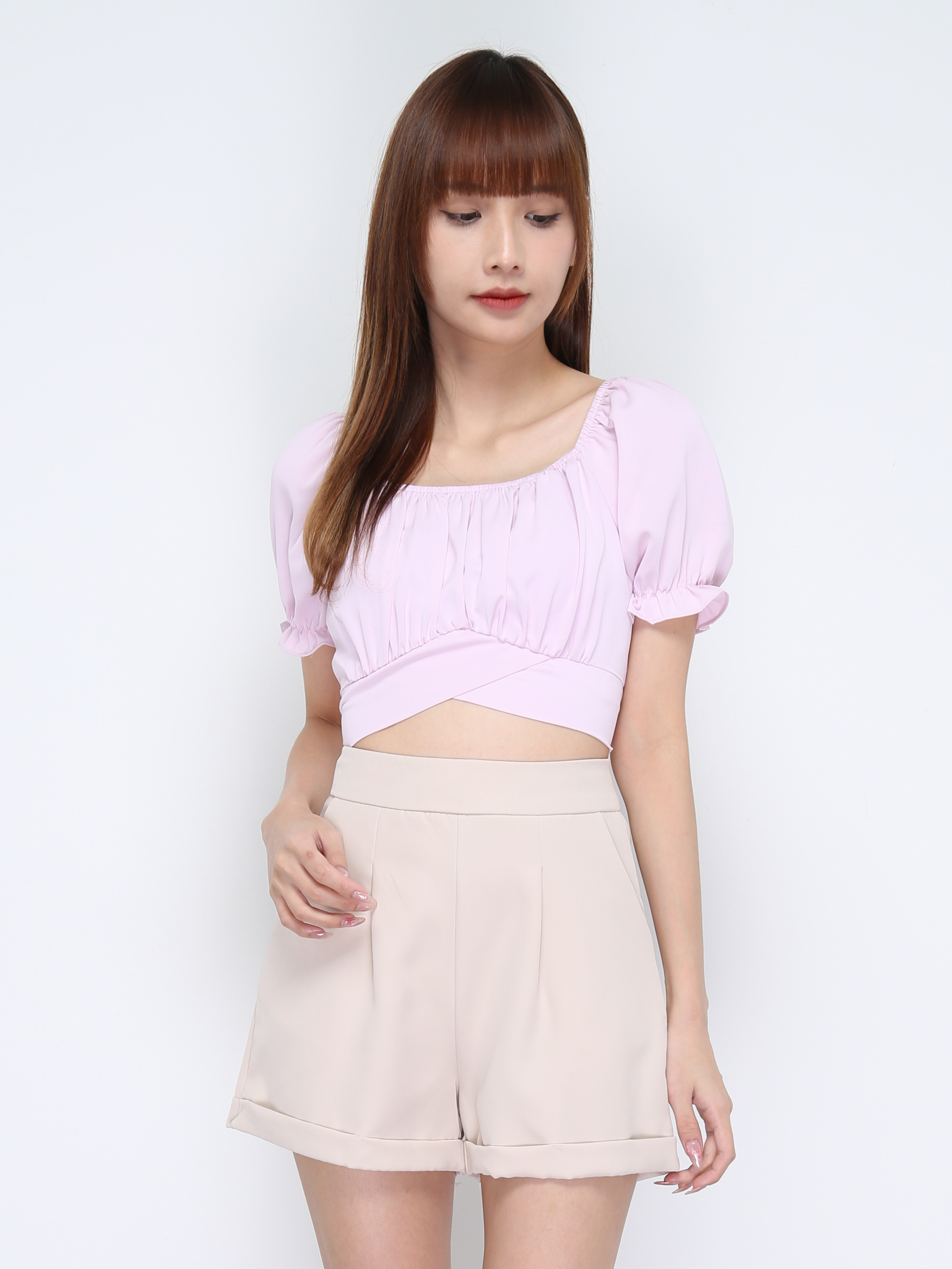 Square Neck Puff Sleeve Top 21048