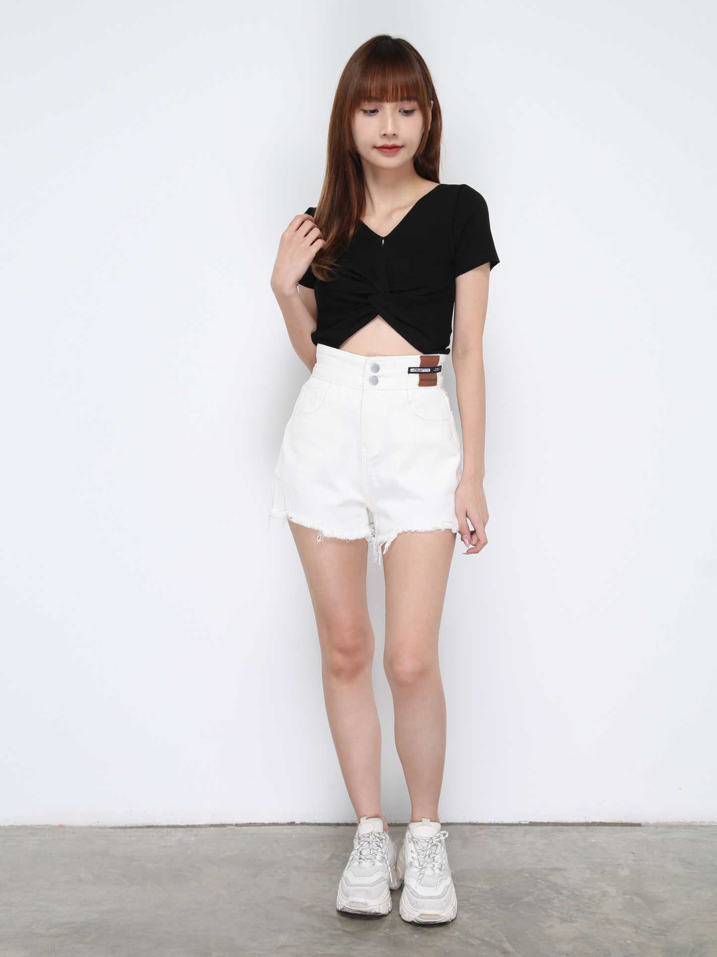 Knitted V Neck Twist Top 21119