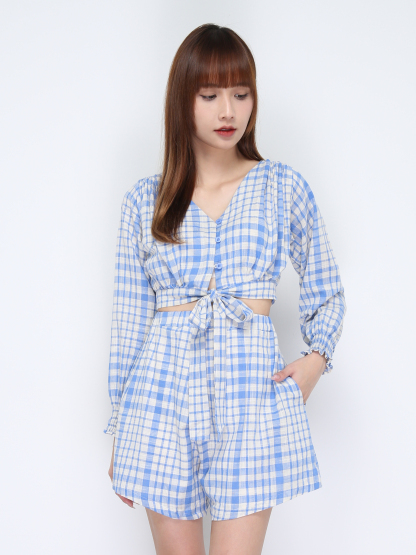 Checker Front Tie Up Set 20935