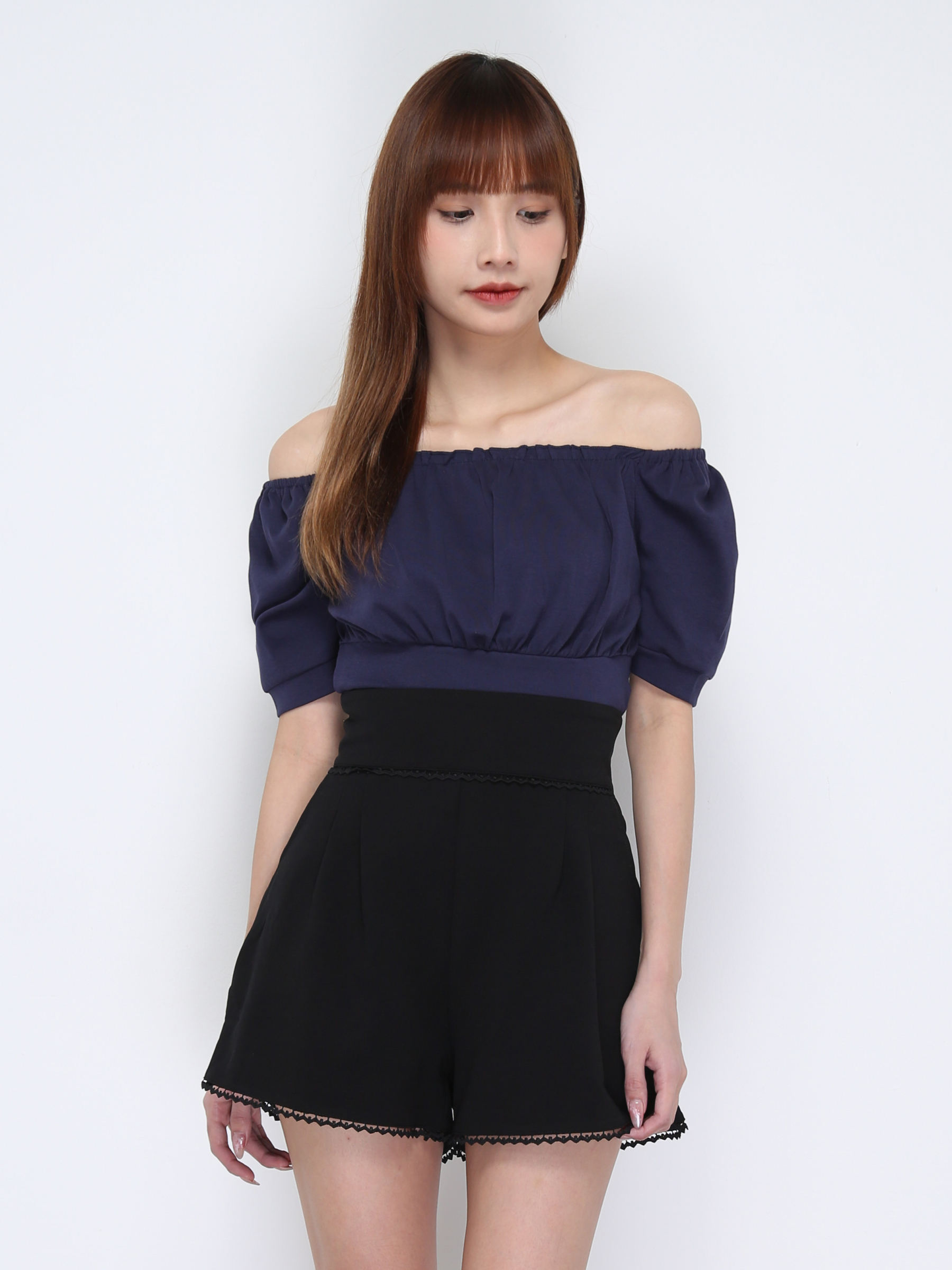 Square Neck Pleated Top 21114