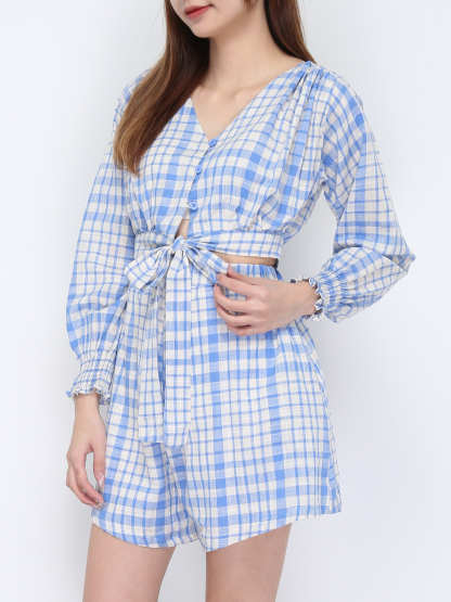 Checker Front Tie Up Set 20935