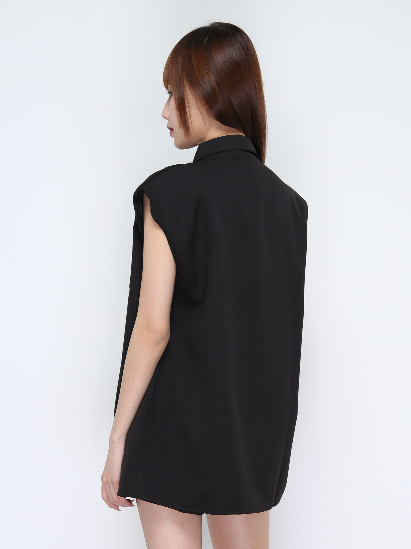 Collar Front Button Top And High Waist Short Pant 21041