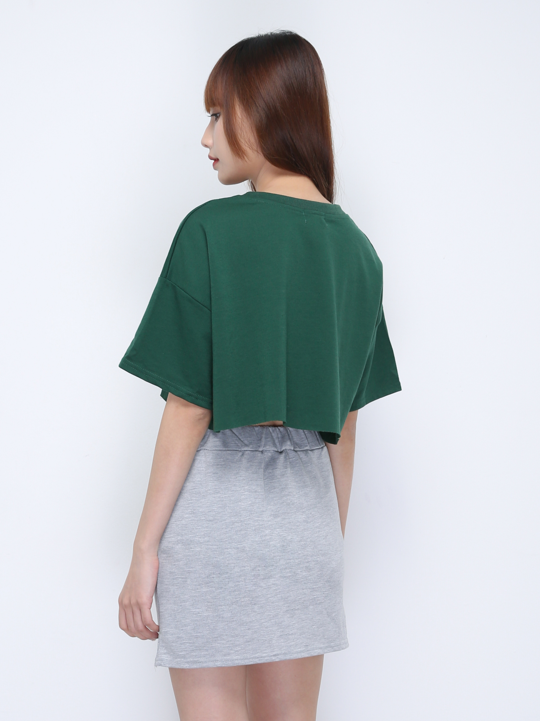 Casual Crop Top With Skirt Set 21890