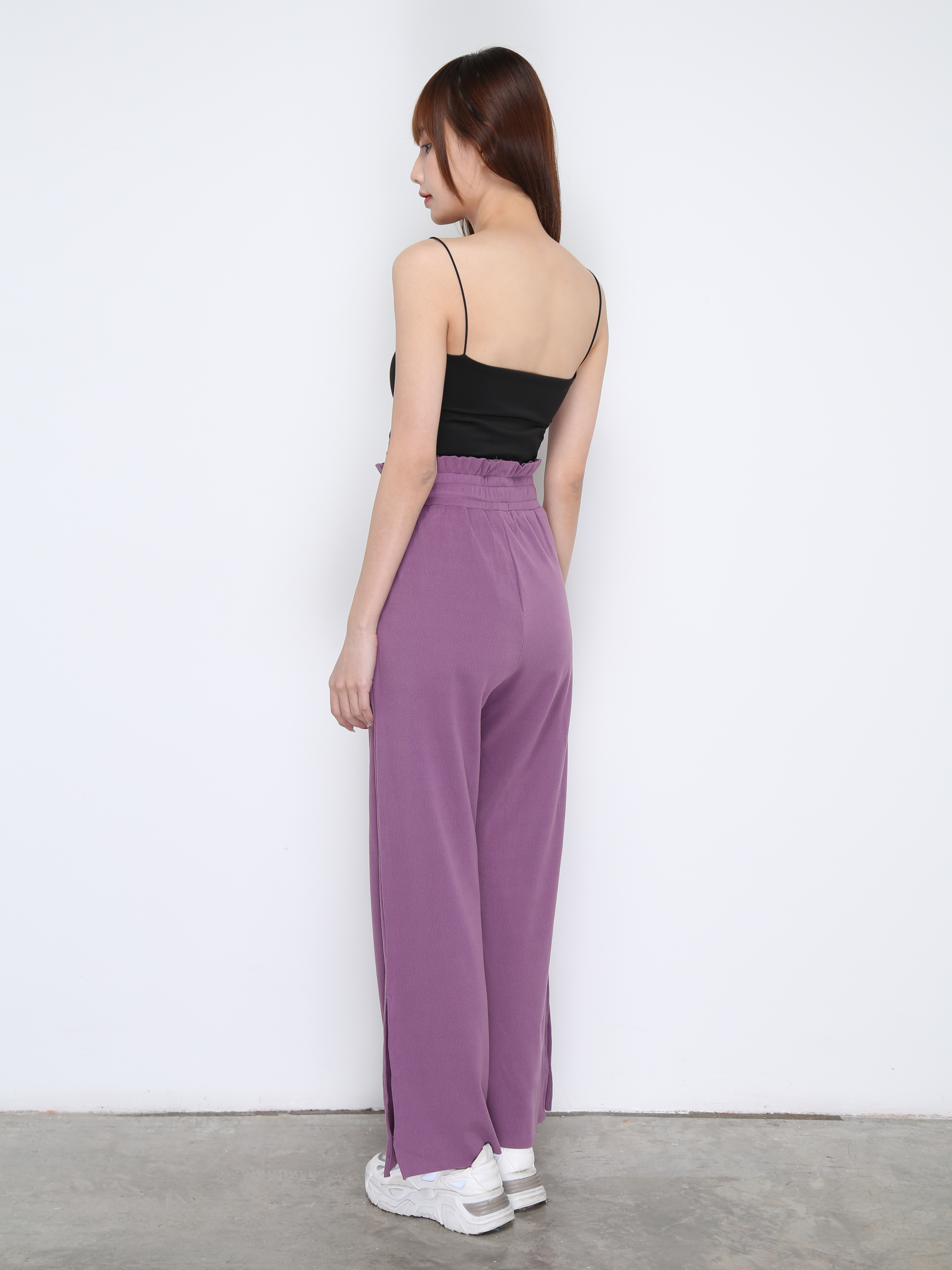 Waist Stretchable With Bottom Split Long Pants 21110