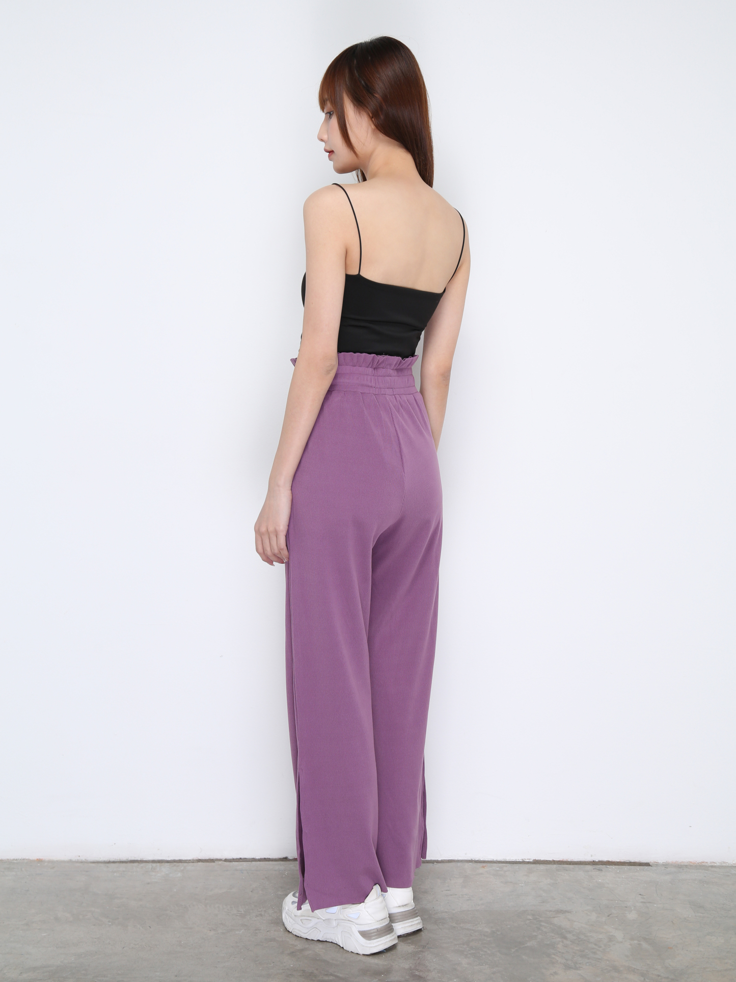 Waist Stretchable With Bottom Split Long Pants 21110