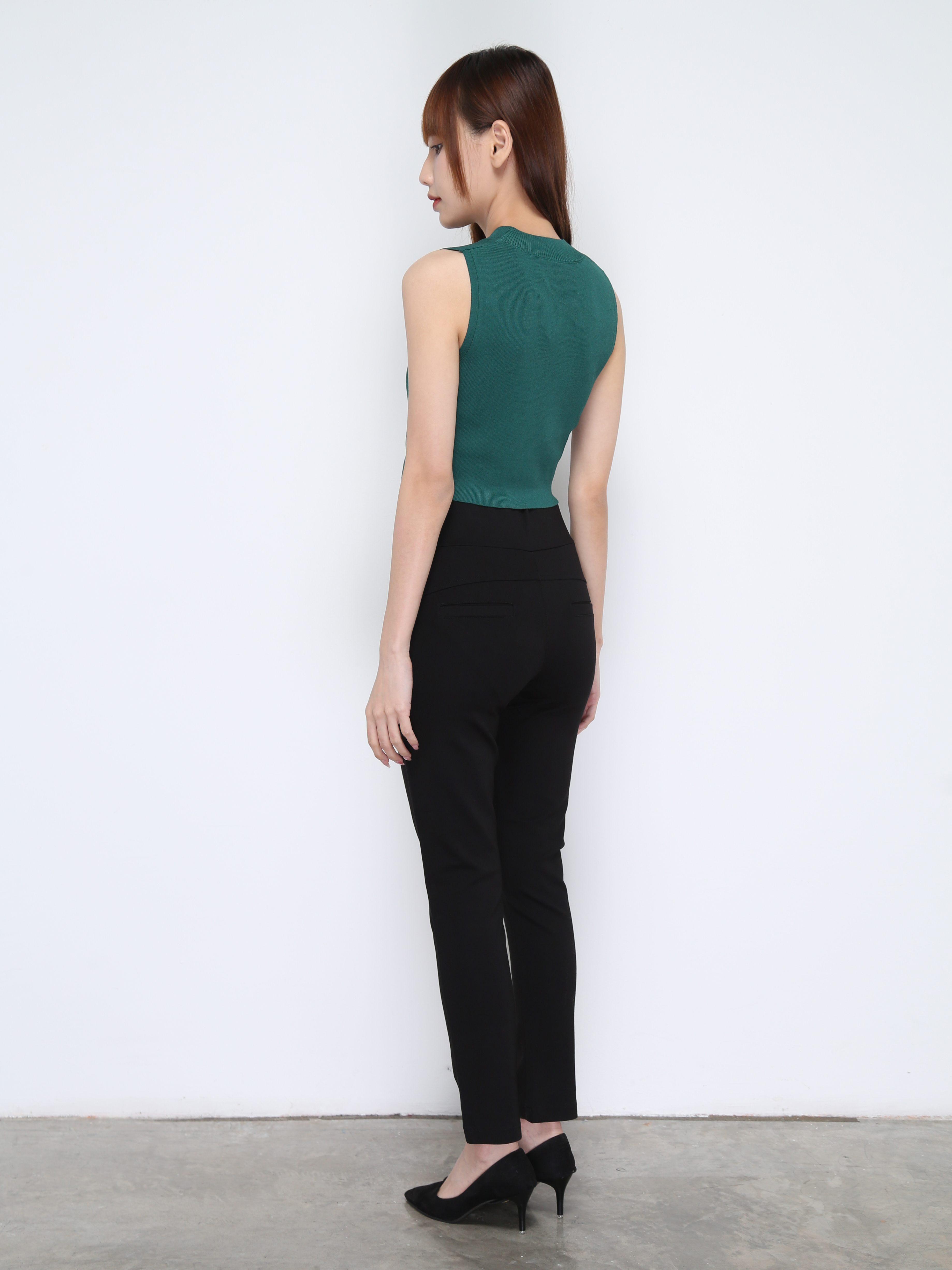 Decorative Belt Gold Buckle Long Pants 21068