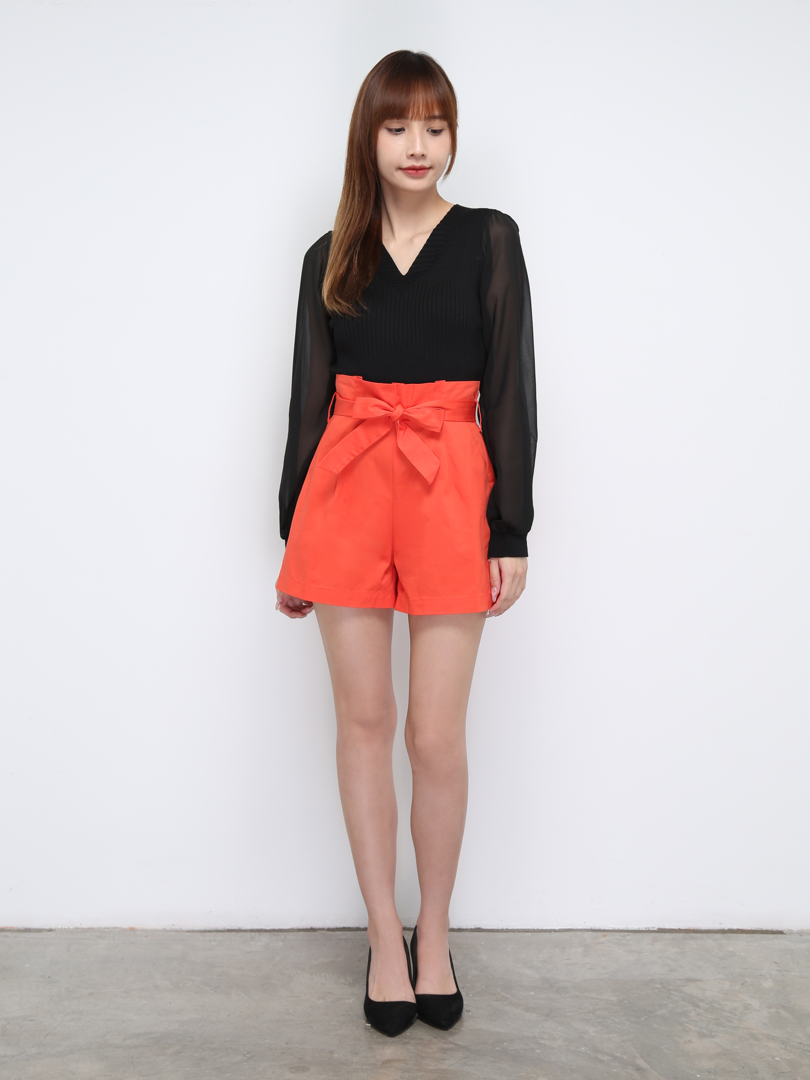 Knitted Long Sleeve V Neck Top 21329