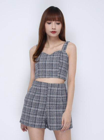 Chanel Style Back Zip With Strap Top With Pants Set 21940