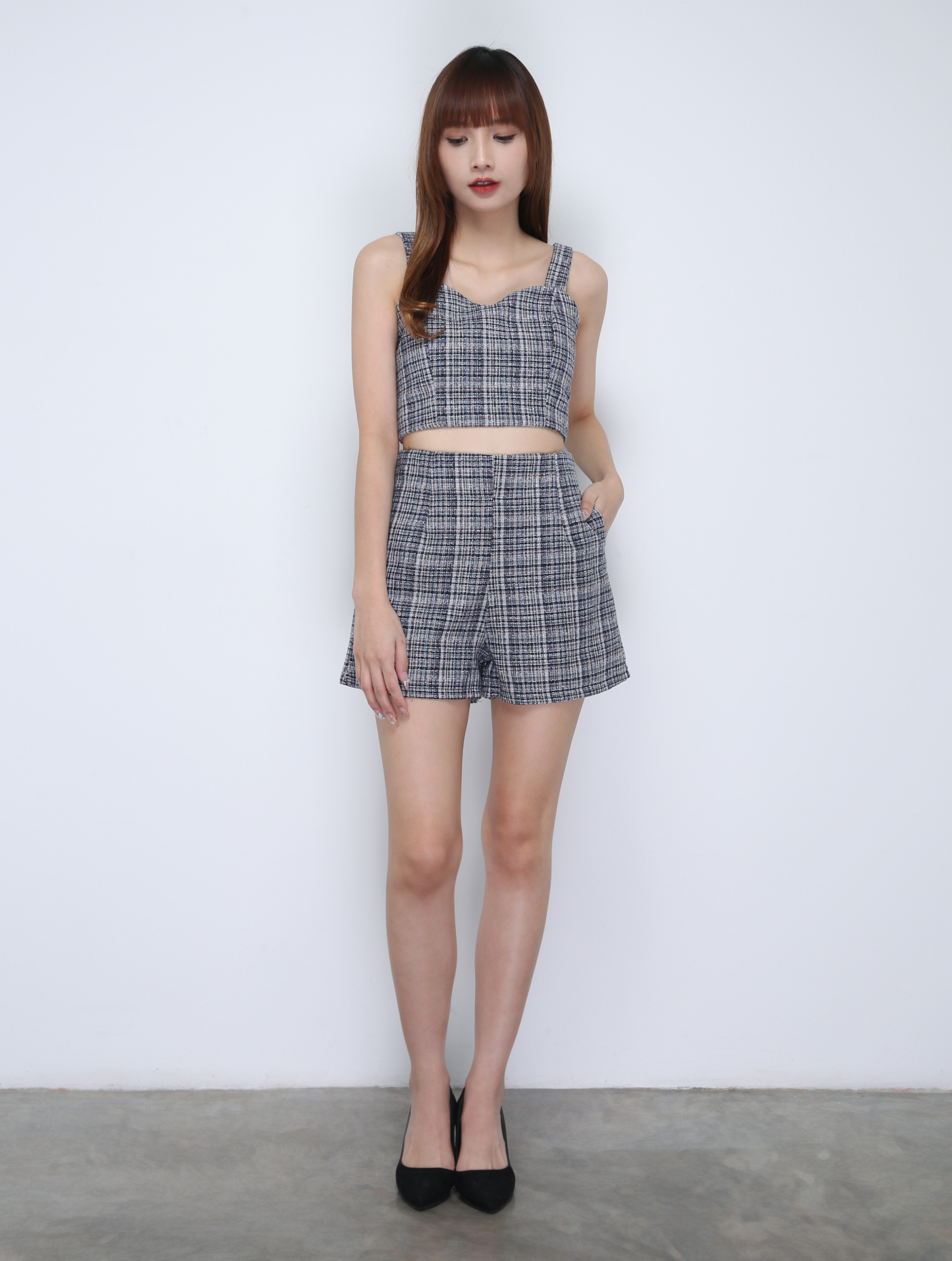 Chanel Style Back Zip With Strap Top With Pants Set 21940