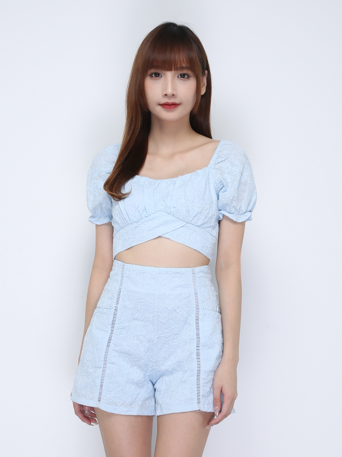Puff Sleeve Pleated Set 21977