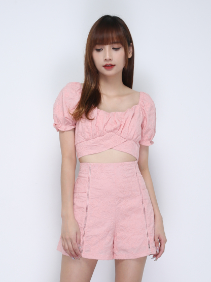 Puff Sleeve Pleated Set 21977