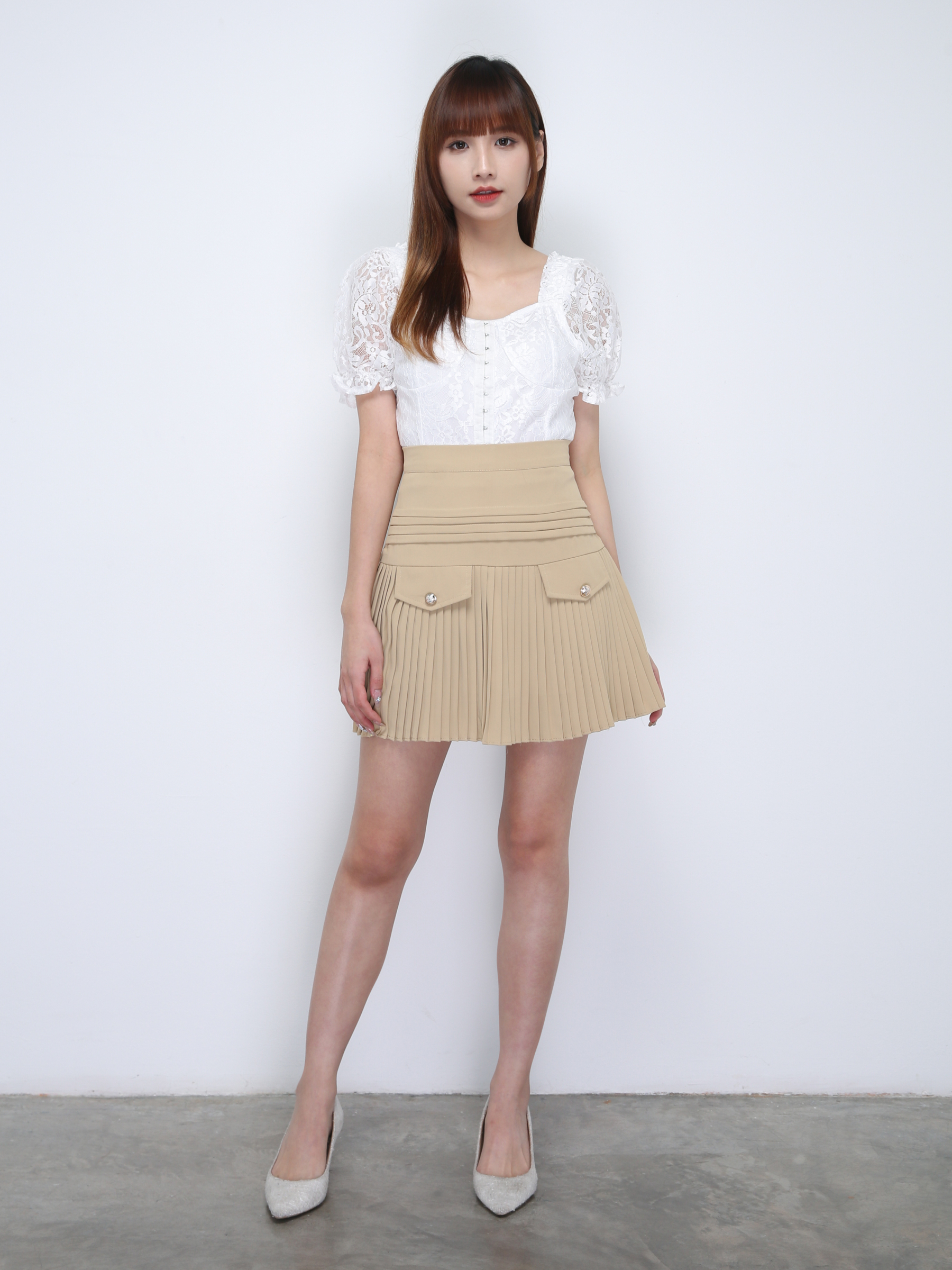 High Waist Pleated Skirt 21832