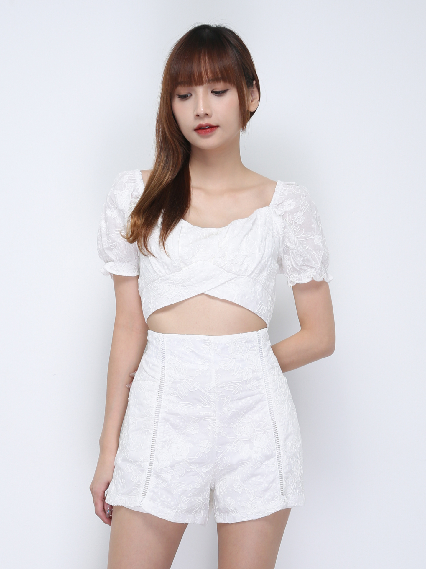 Puff Sleeve Pleated Set 21977