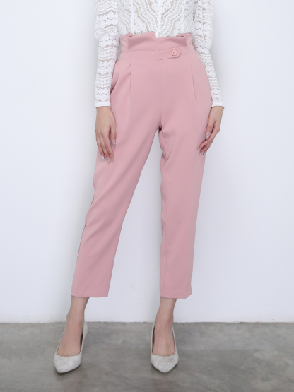 High Waist Pleated Long Pants 21769