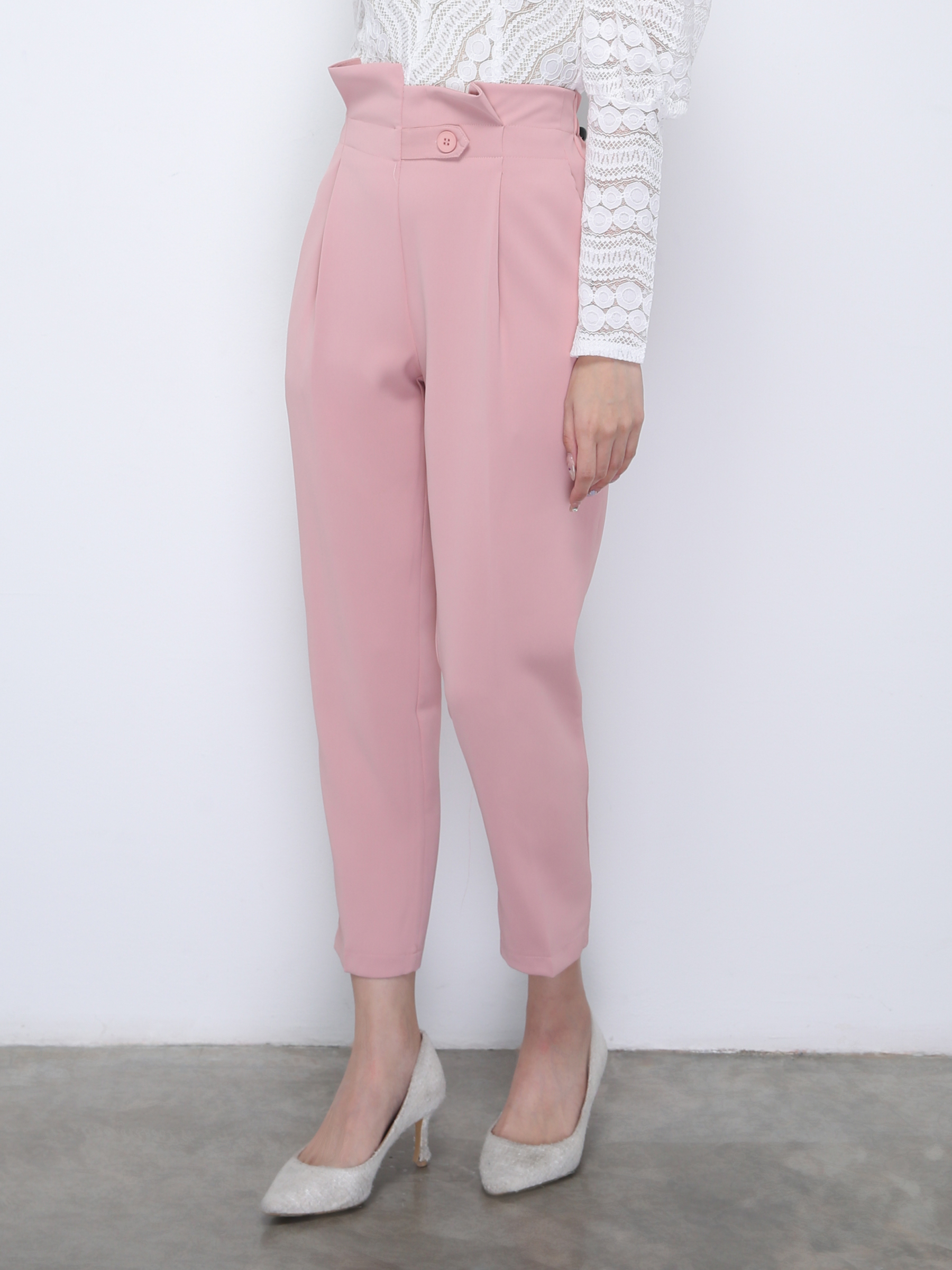 High Waist Pleated Long Pants 21769
