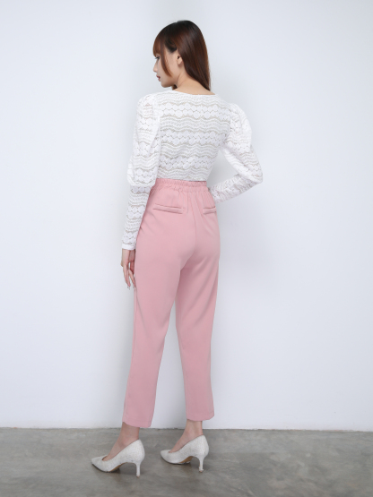 V Neck Lace Long Sleeve Top 21962