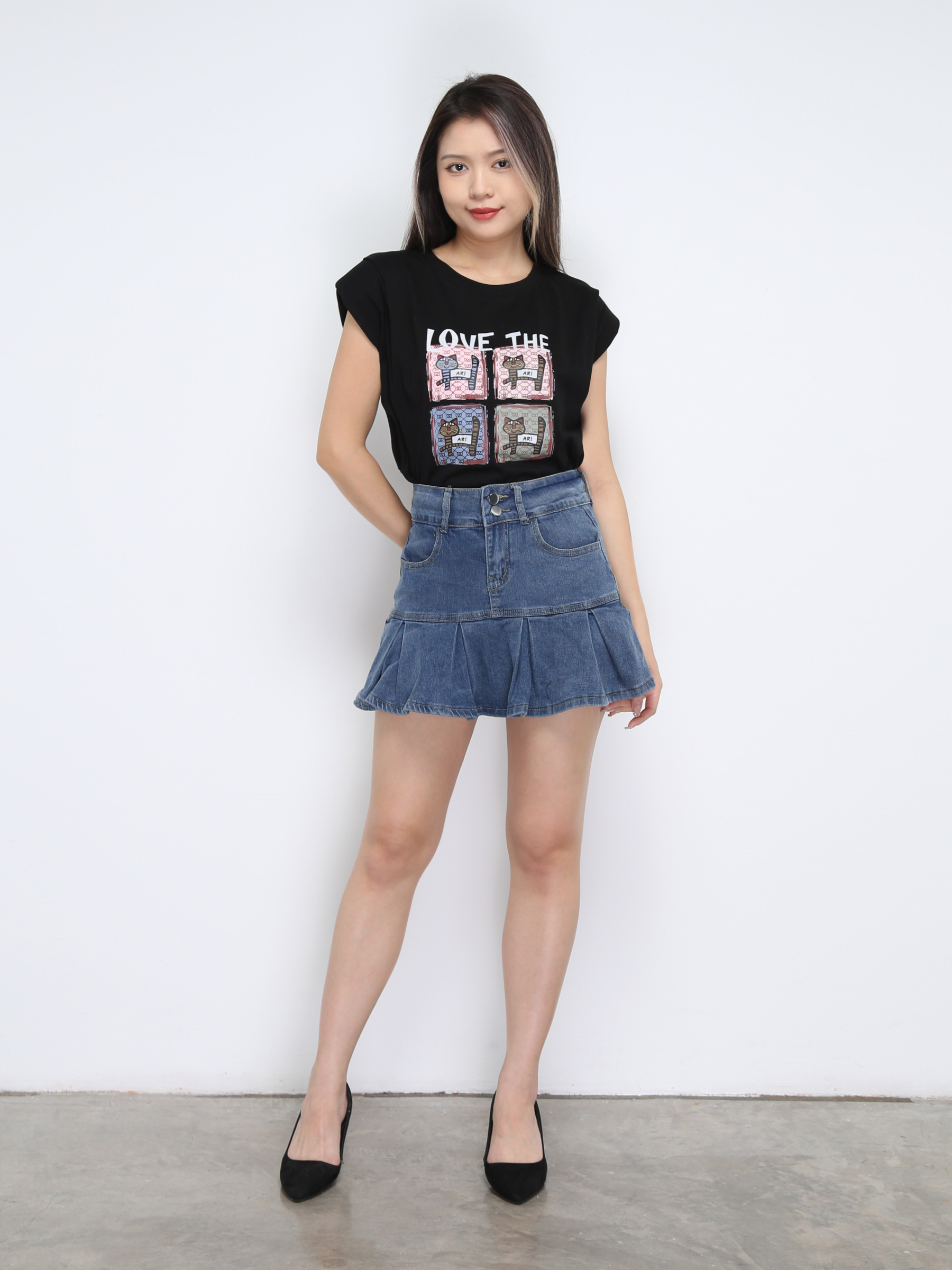 Denim Skirt Pants 35478