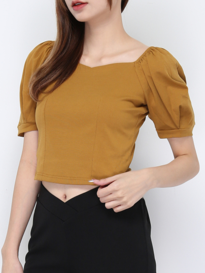 Sweetheart Neckline Plain Top 20917