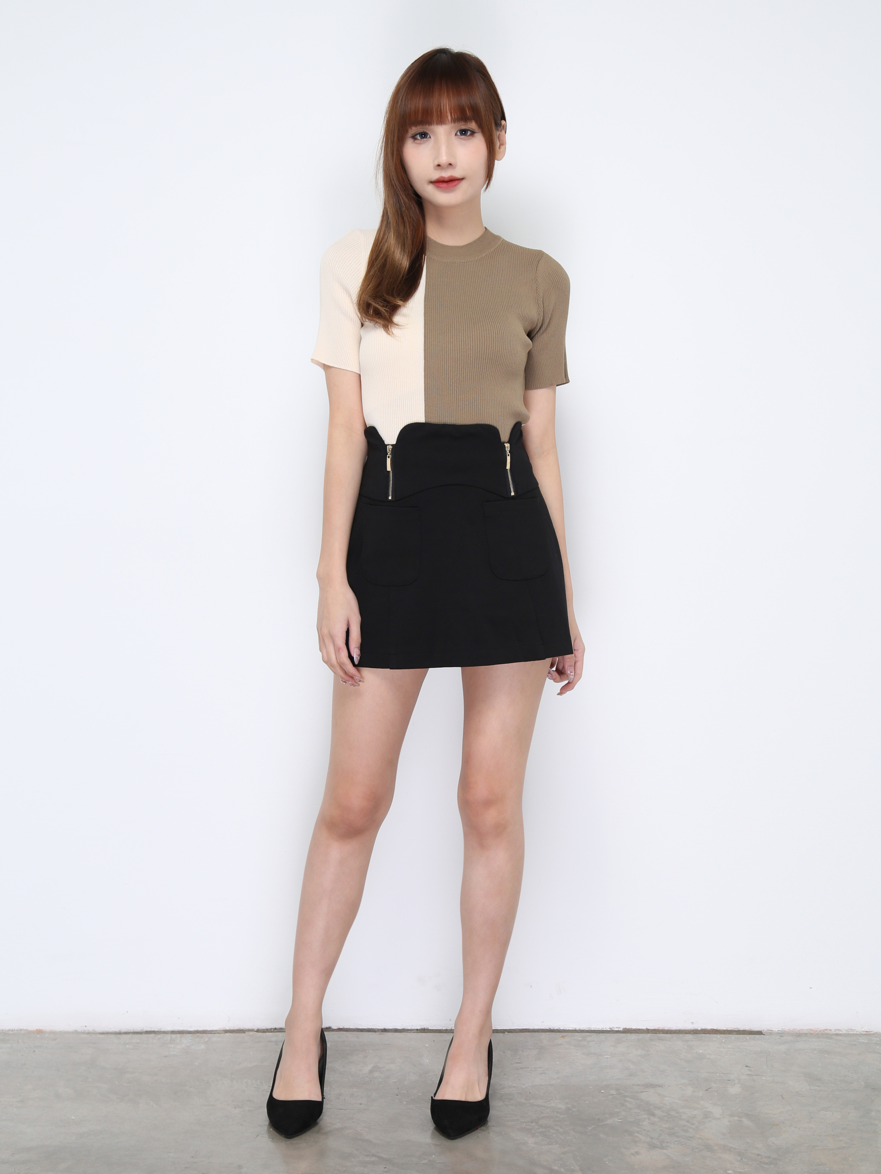 Knitted Two Side Colour Top 20628