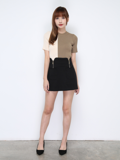 Knitted Two Side Colour Top 20628