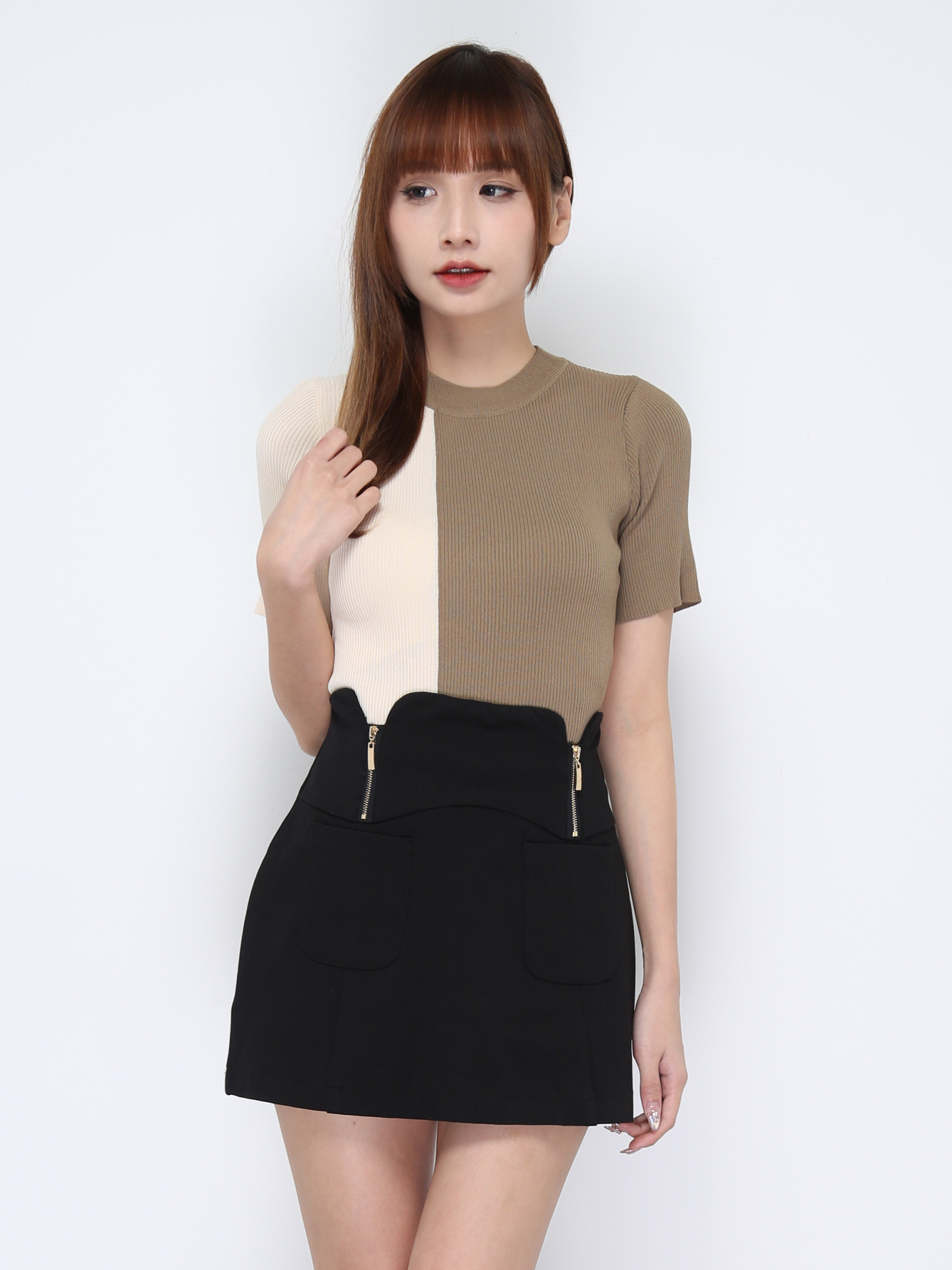 Knitted Two Side Colour Top 20628