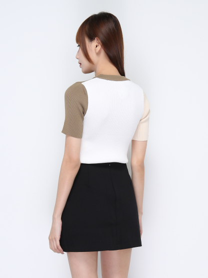 Knitted Two Side Colour Top 20628