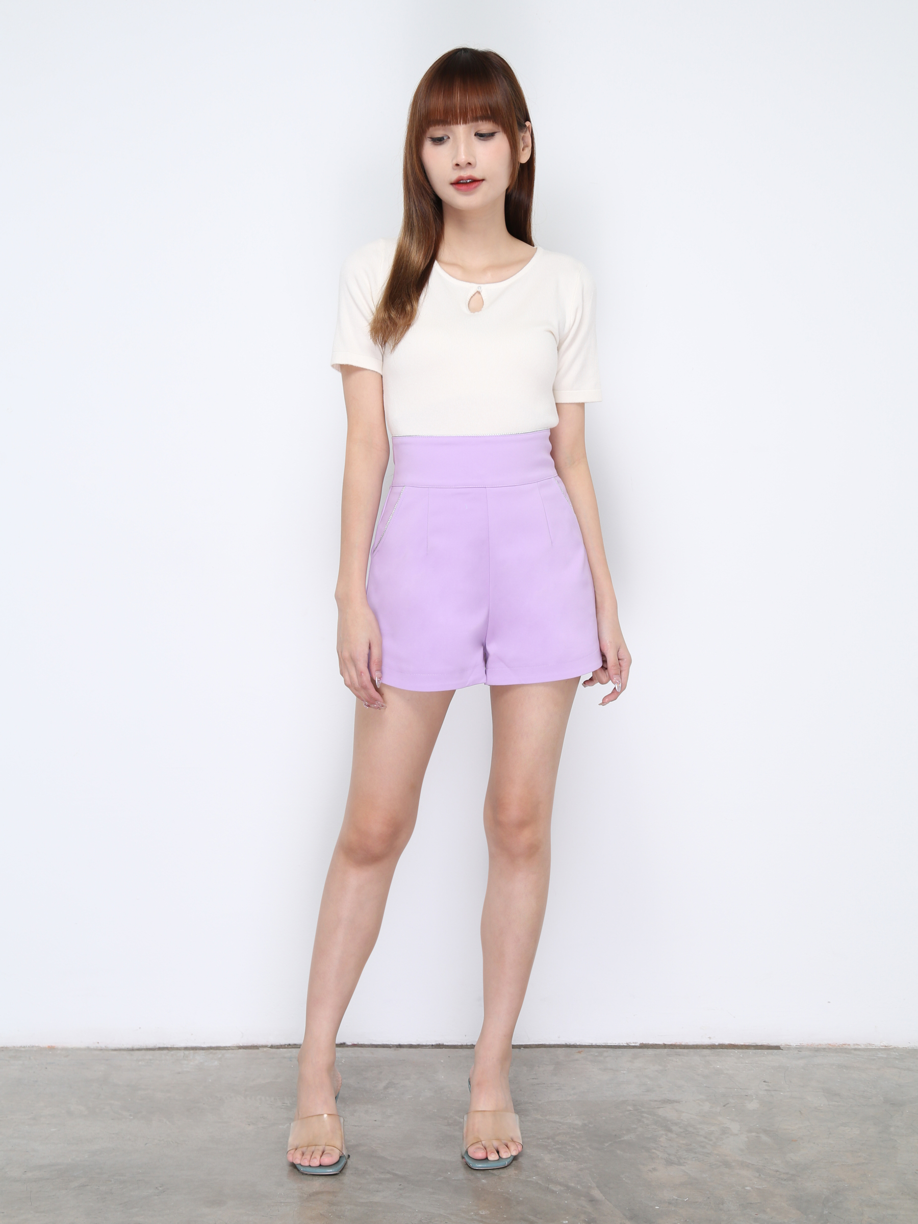 Knitted With Hole Short Sleeve Top 20634