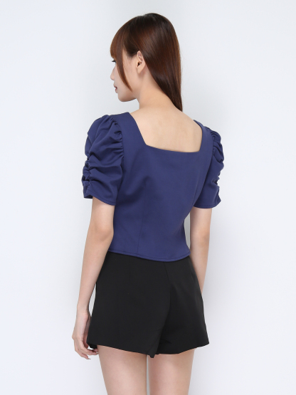 Square Neck With Lacce Top 20641