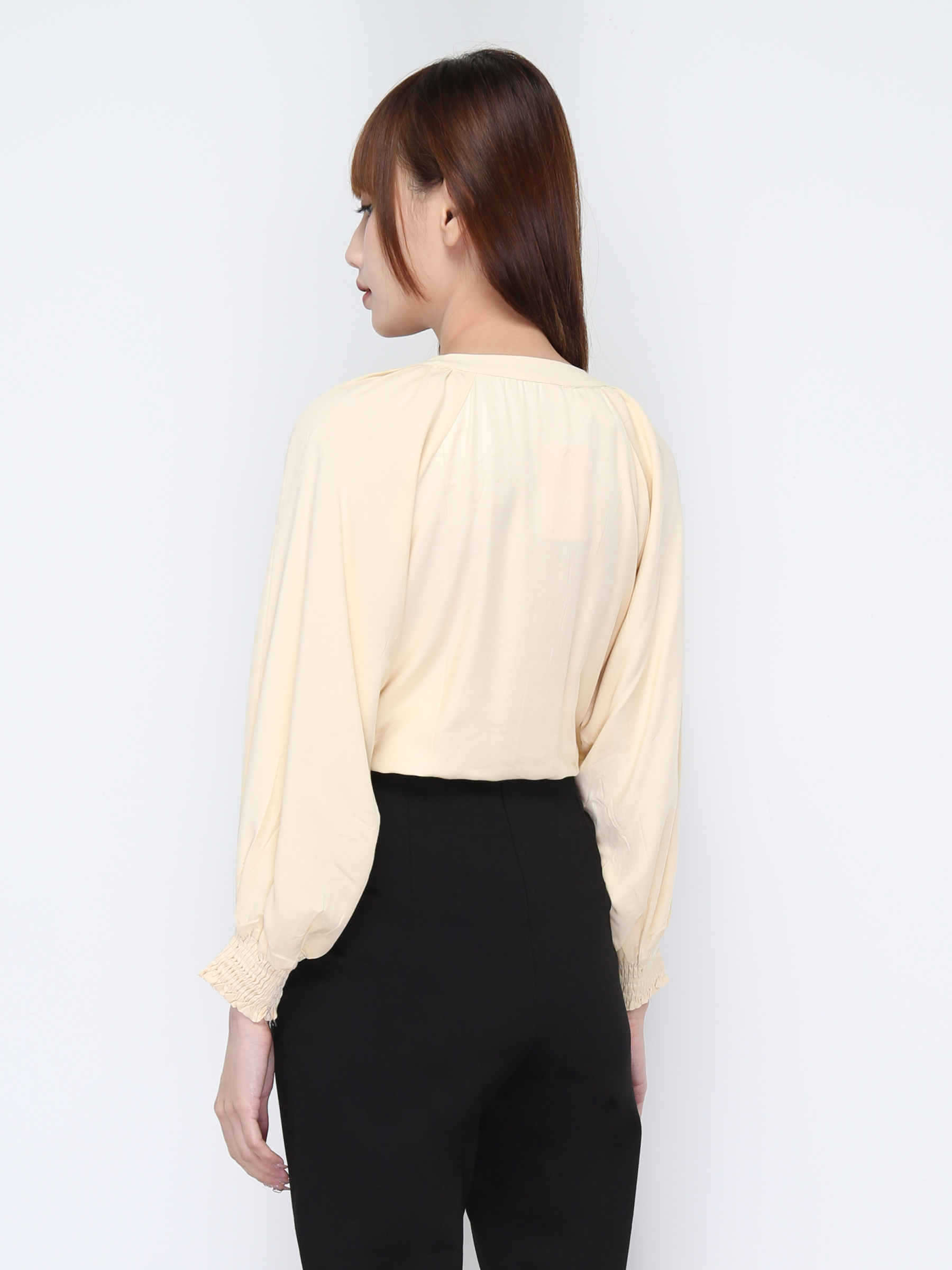 Satin Long Sleeve With Front Button Blouse 20916