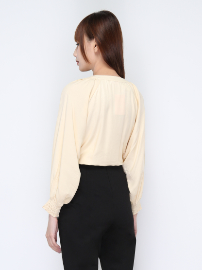 Satin Long Sleeve With Front Button Blouse 20916