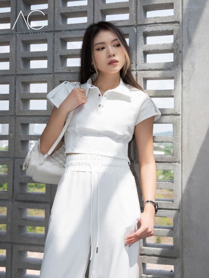 Cap Sleeve With Collar Top DJ008