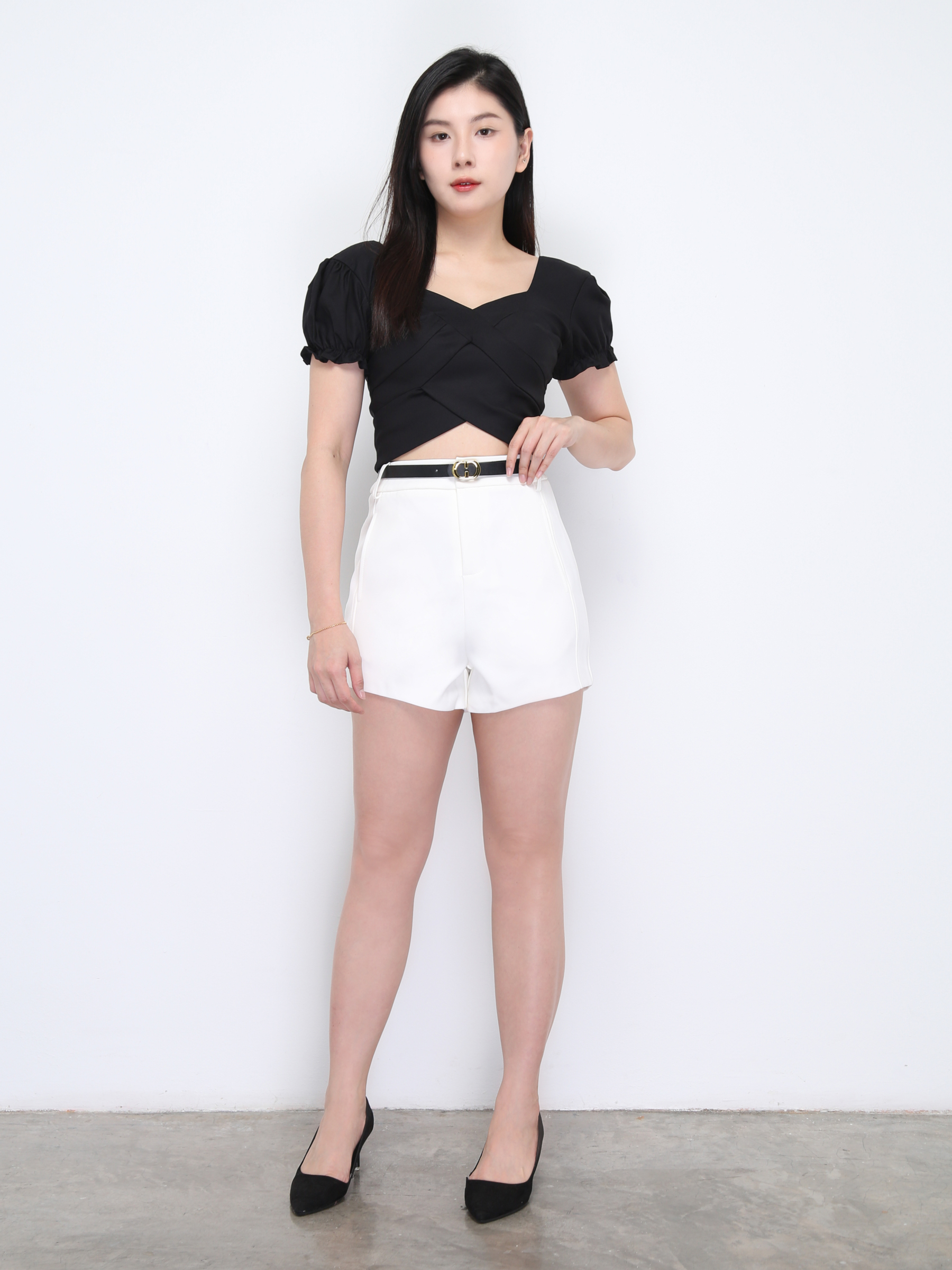 Puff Sleeve Wrap Top DJ027