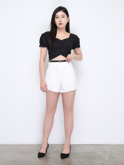 Puff Sleeve Wrap Top DJ027