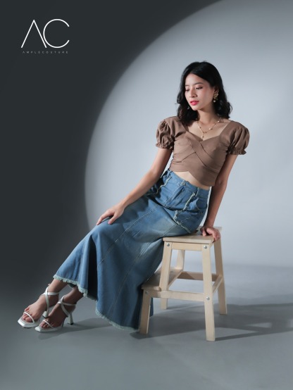 Puff Sleeve Wrap Top DJ027