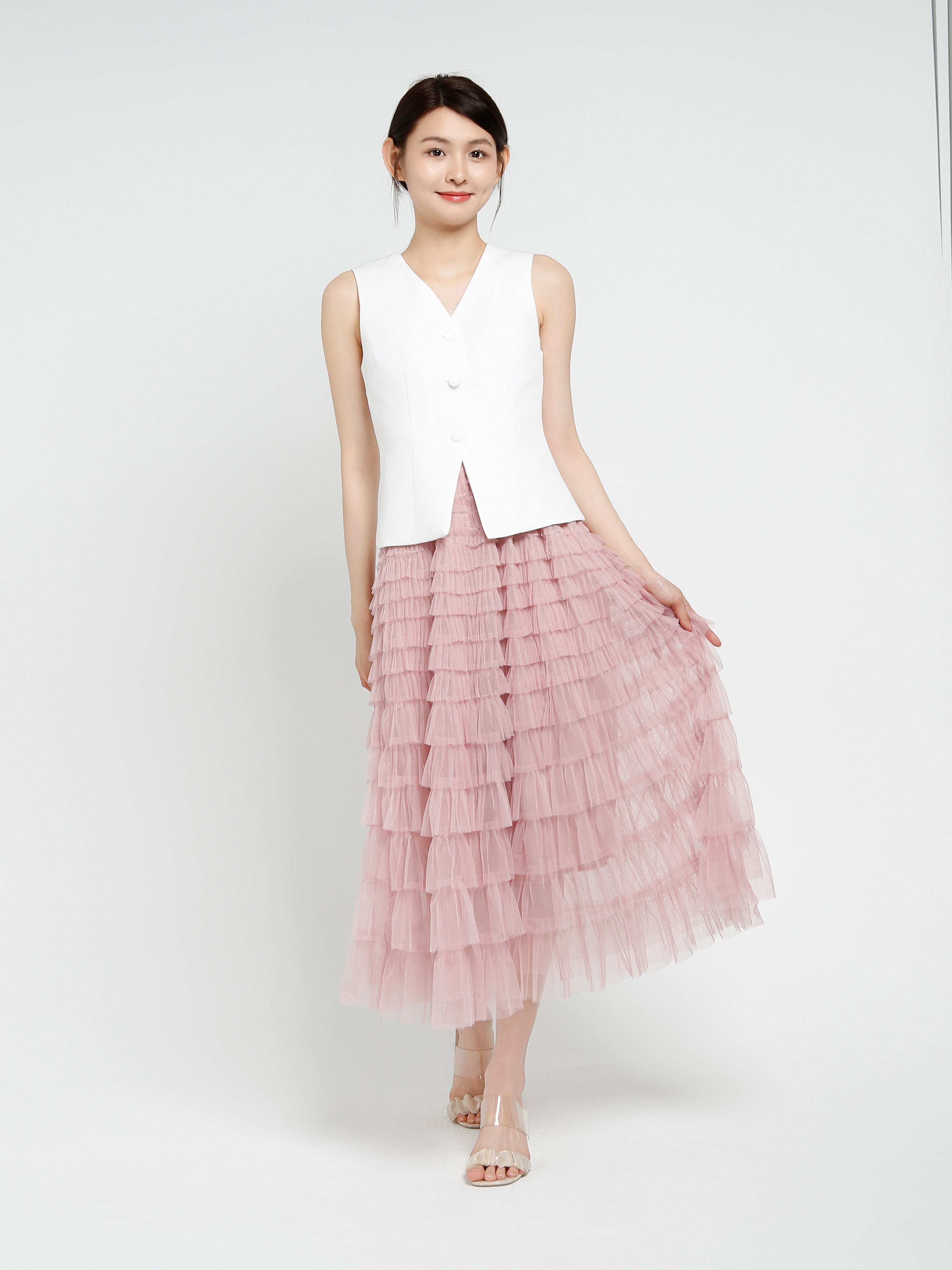 Sleeveless Front Button Top DJ063
