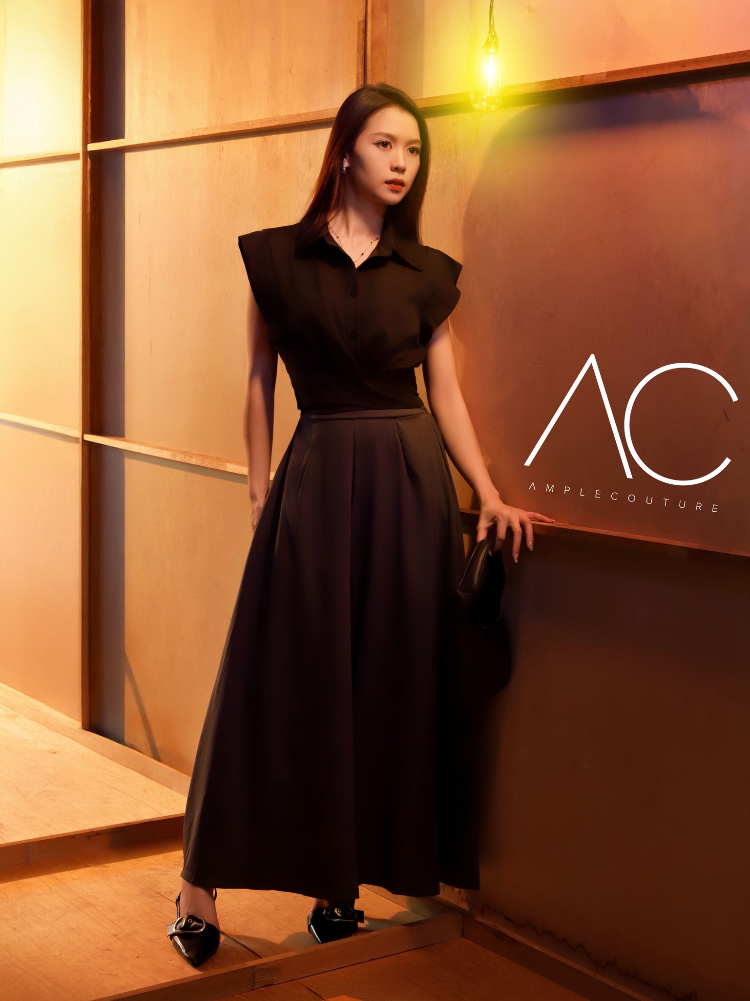 Side Pocket Pleated Long Pant 40709