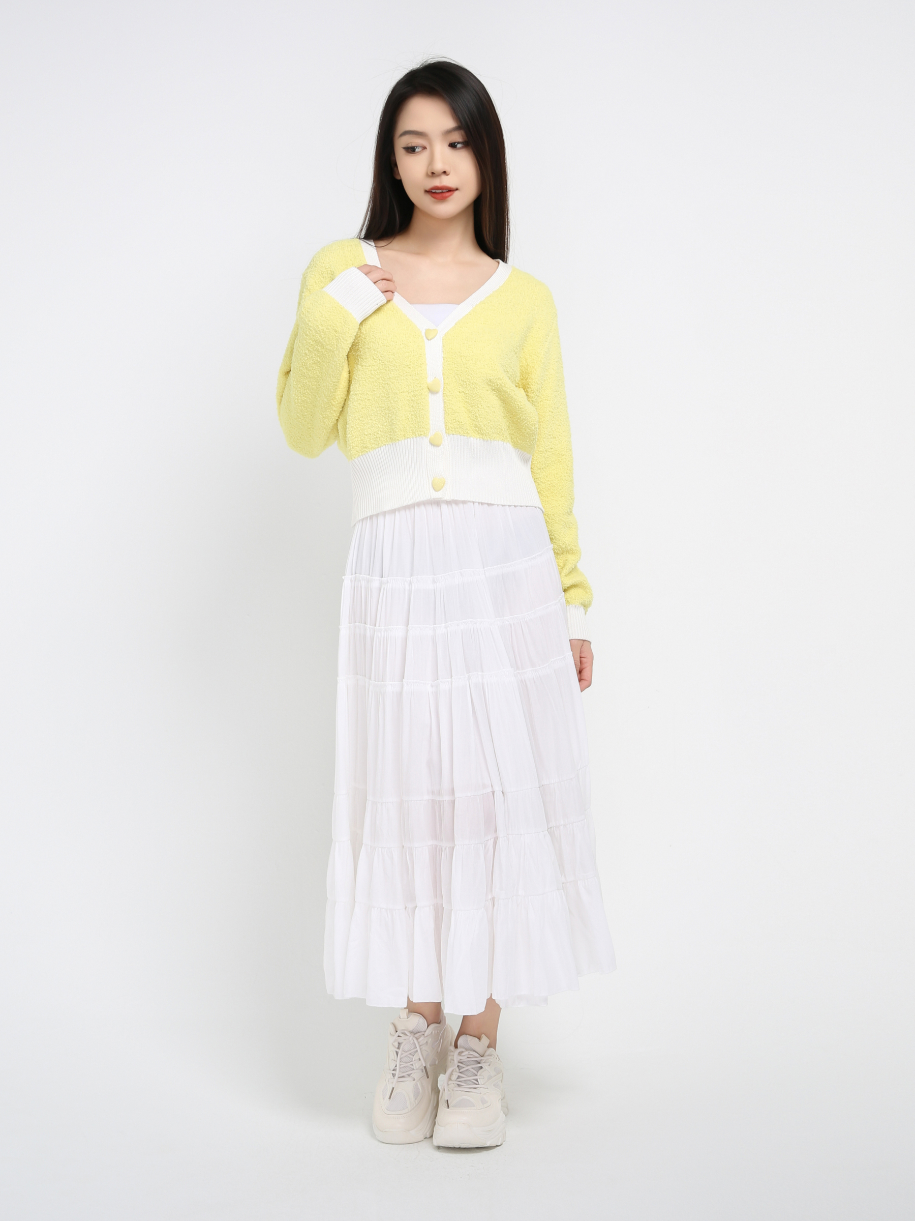 Two Tone Knitted Top DJ065