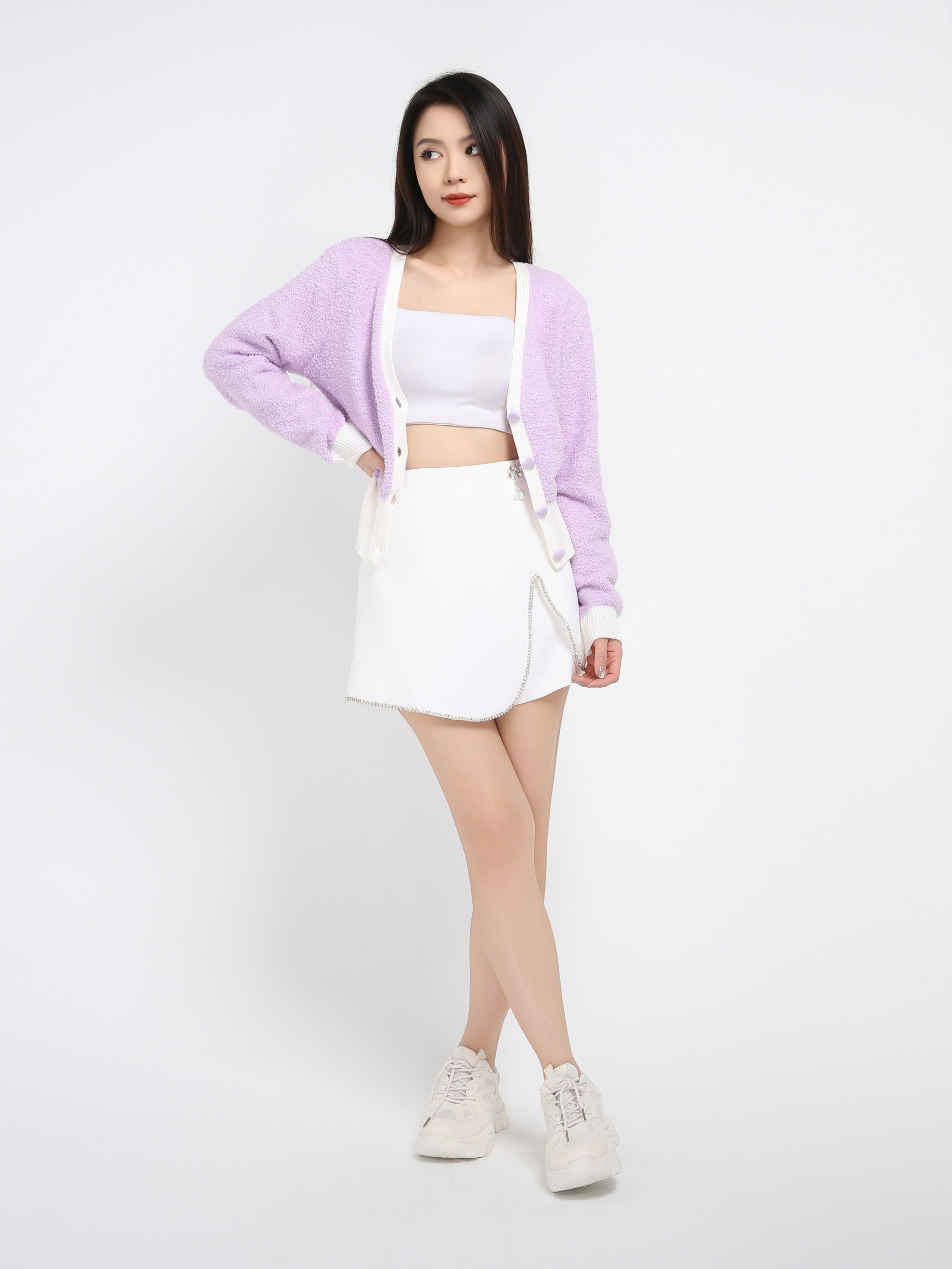 Two Tone Knitted Top DJ065