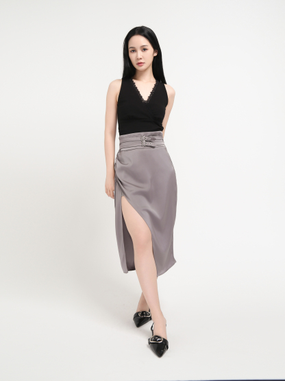 Sleeveless Wrap Lace Top DJ076