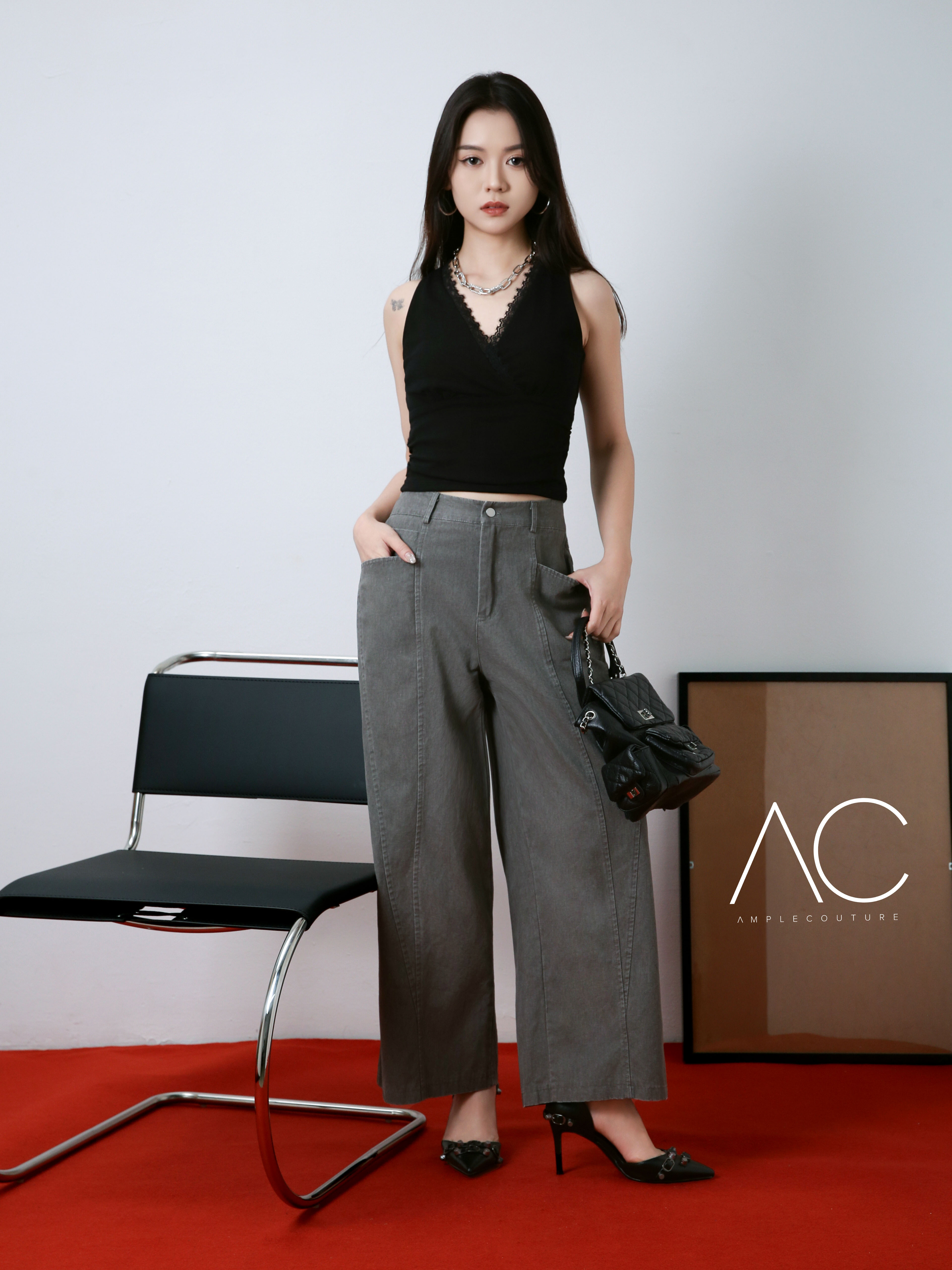 Sleeveless Wrap Lace Top DJ076