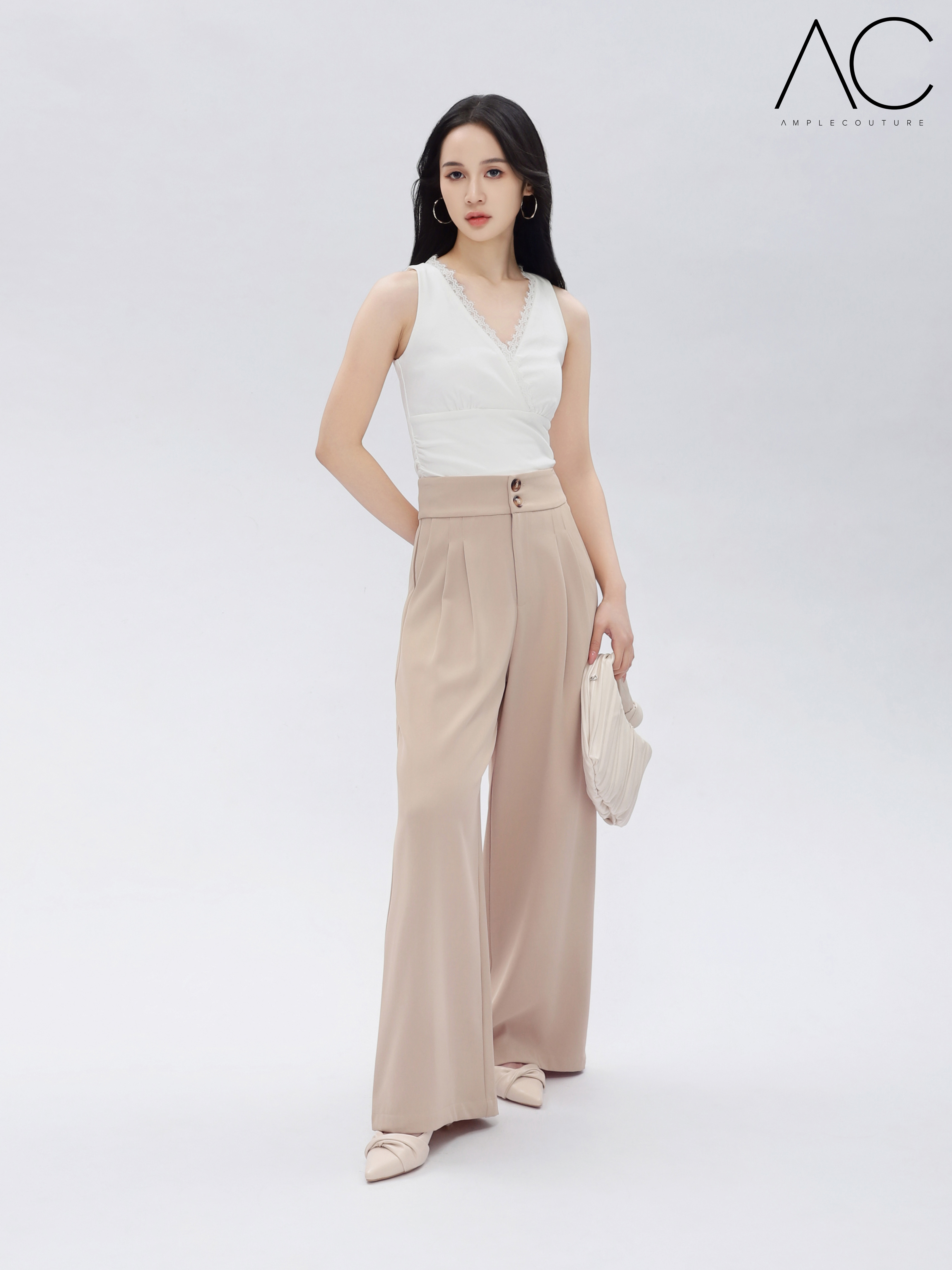 Sleeveless Wrap Lace Top DJ076