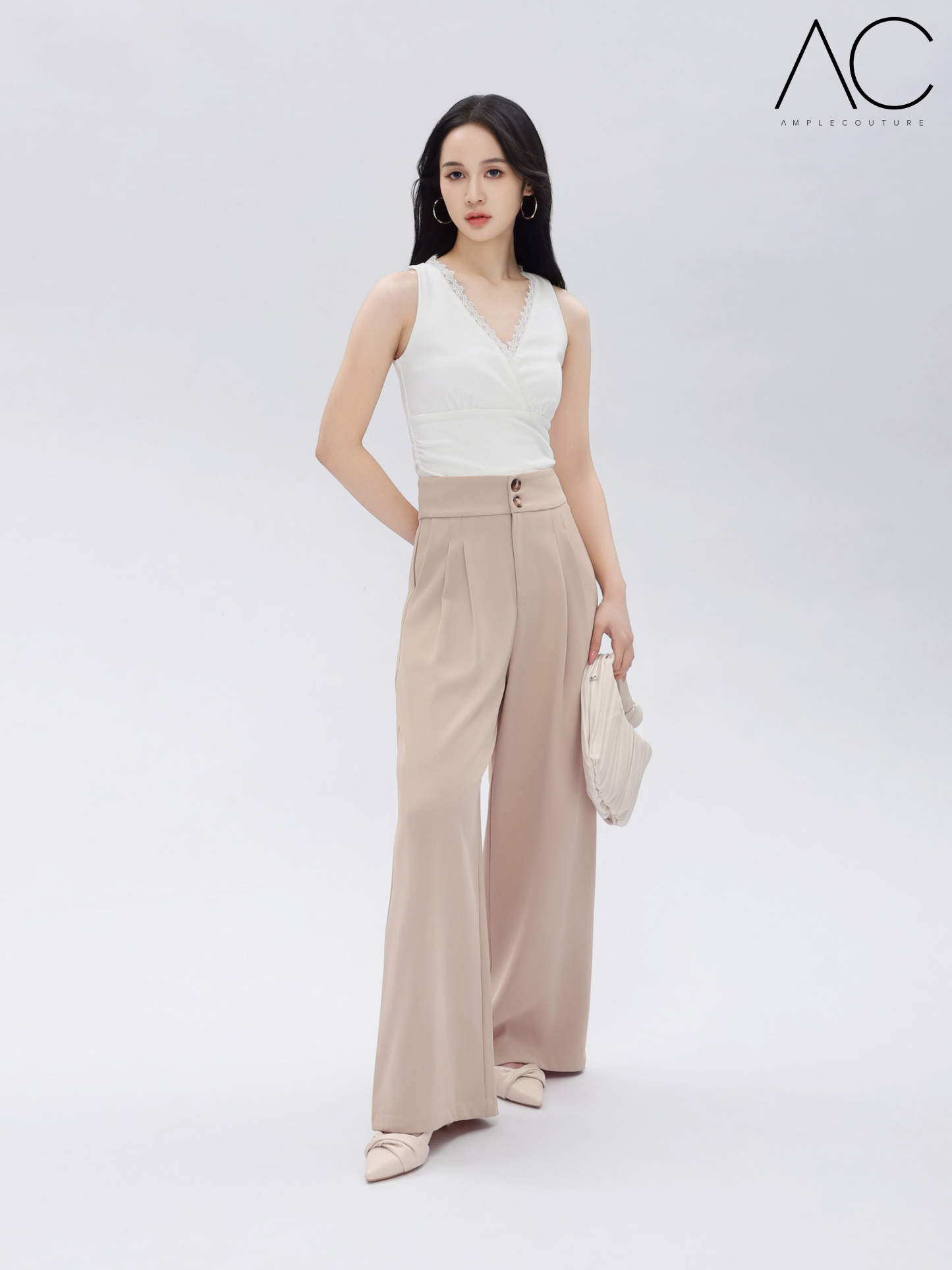 Sleeveless Wrap Lace Top DJ076