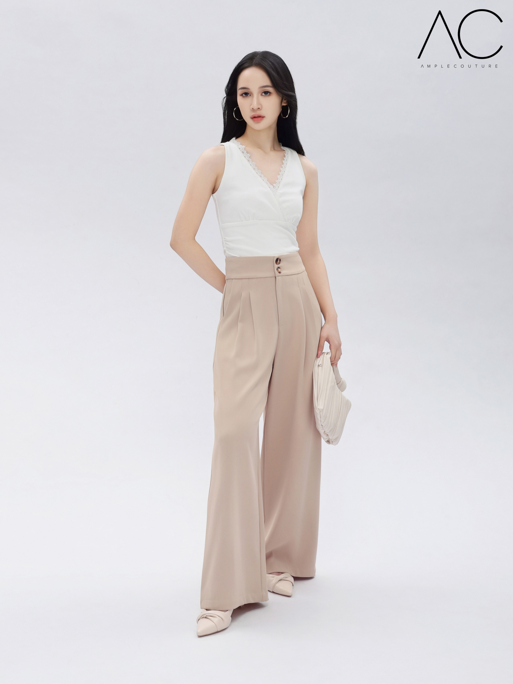 Sleeveless Wrap Lace Top DJ076