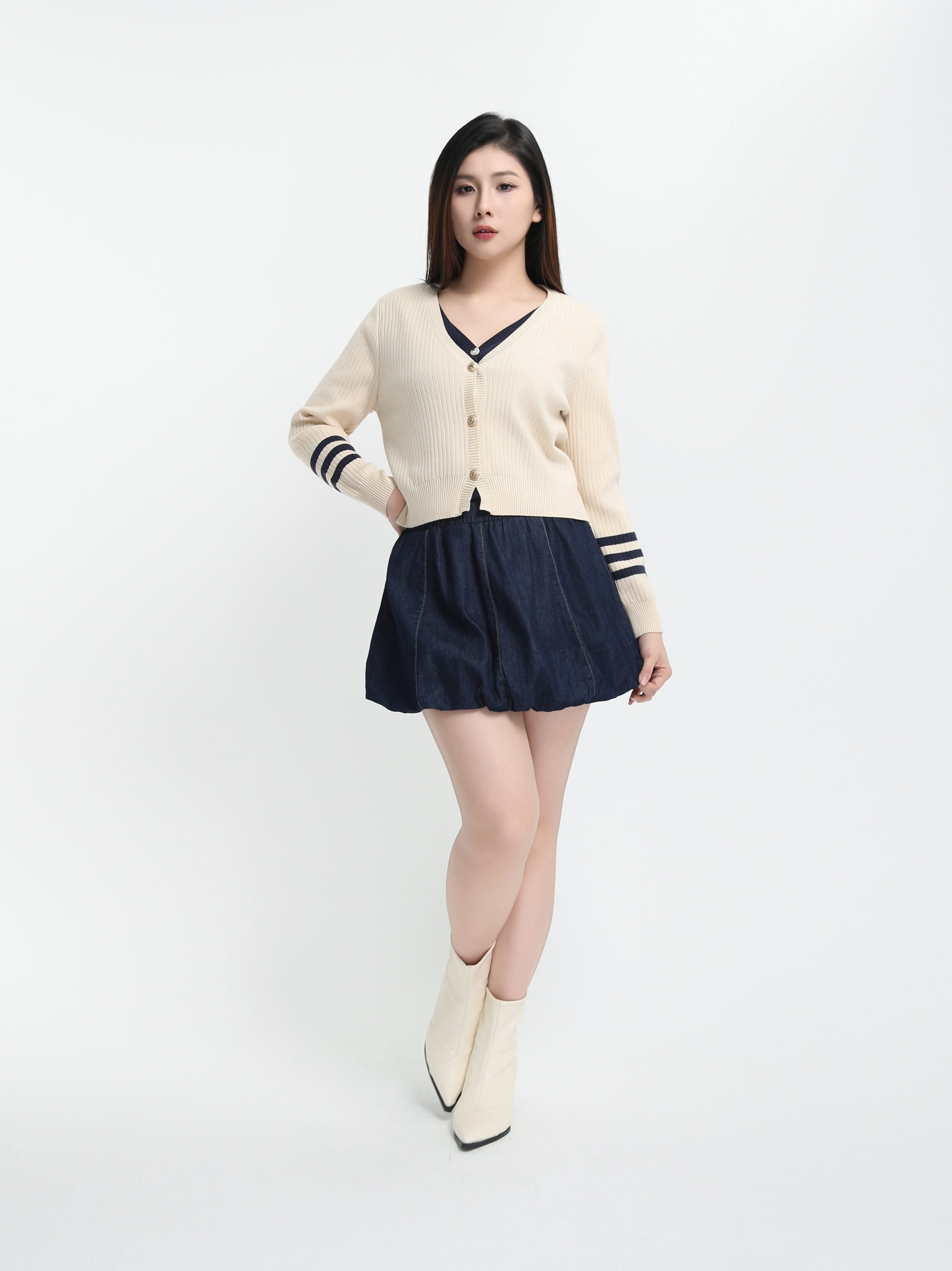 Fake Two Piece Knitted Jacket DJ077