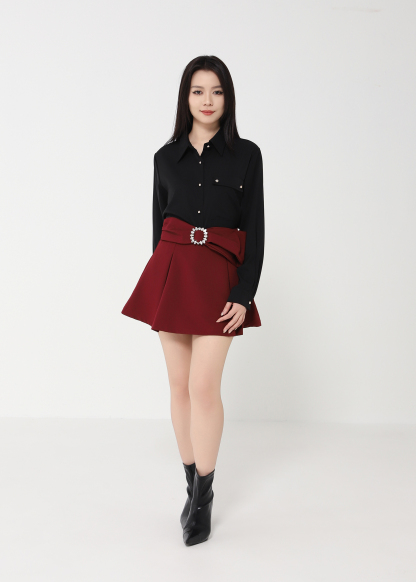 Long Sleeve Front Button Blouse DJ092