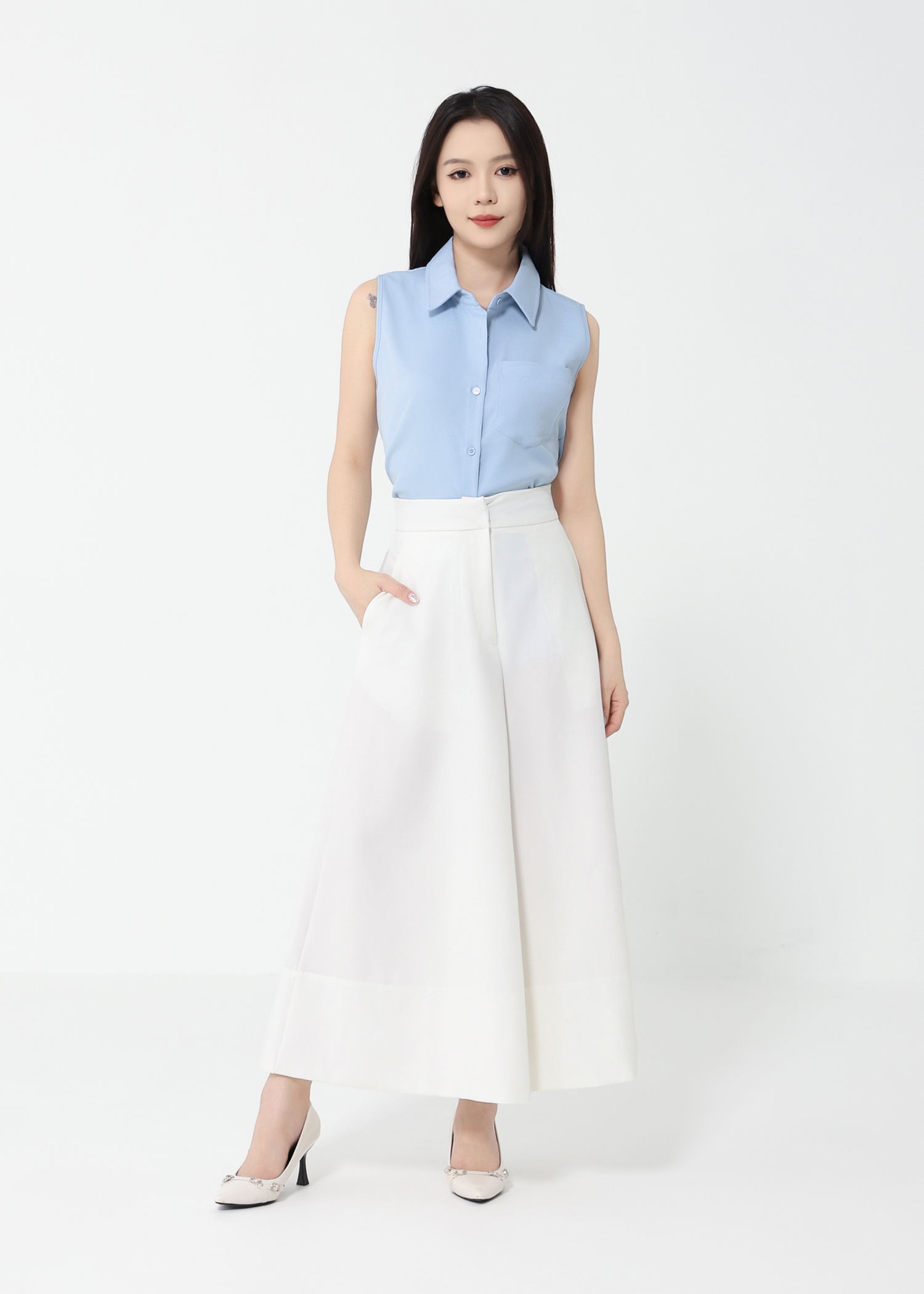 High Waist Wide Leg Long Pants DJ122