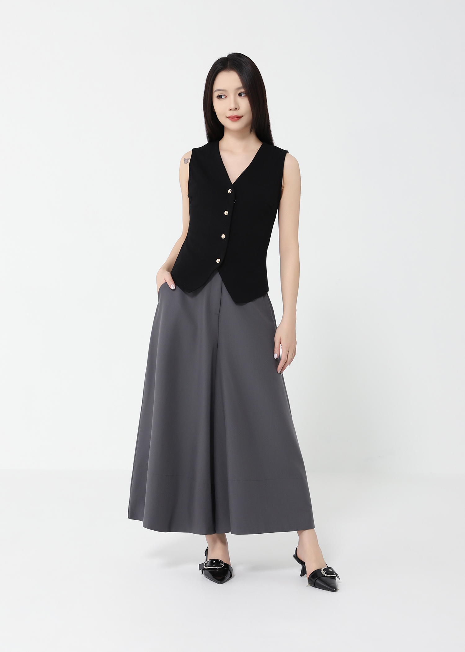 High Waist Wide Leg Long Pants DJ122