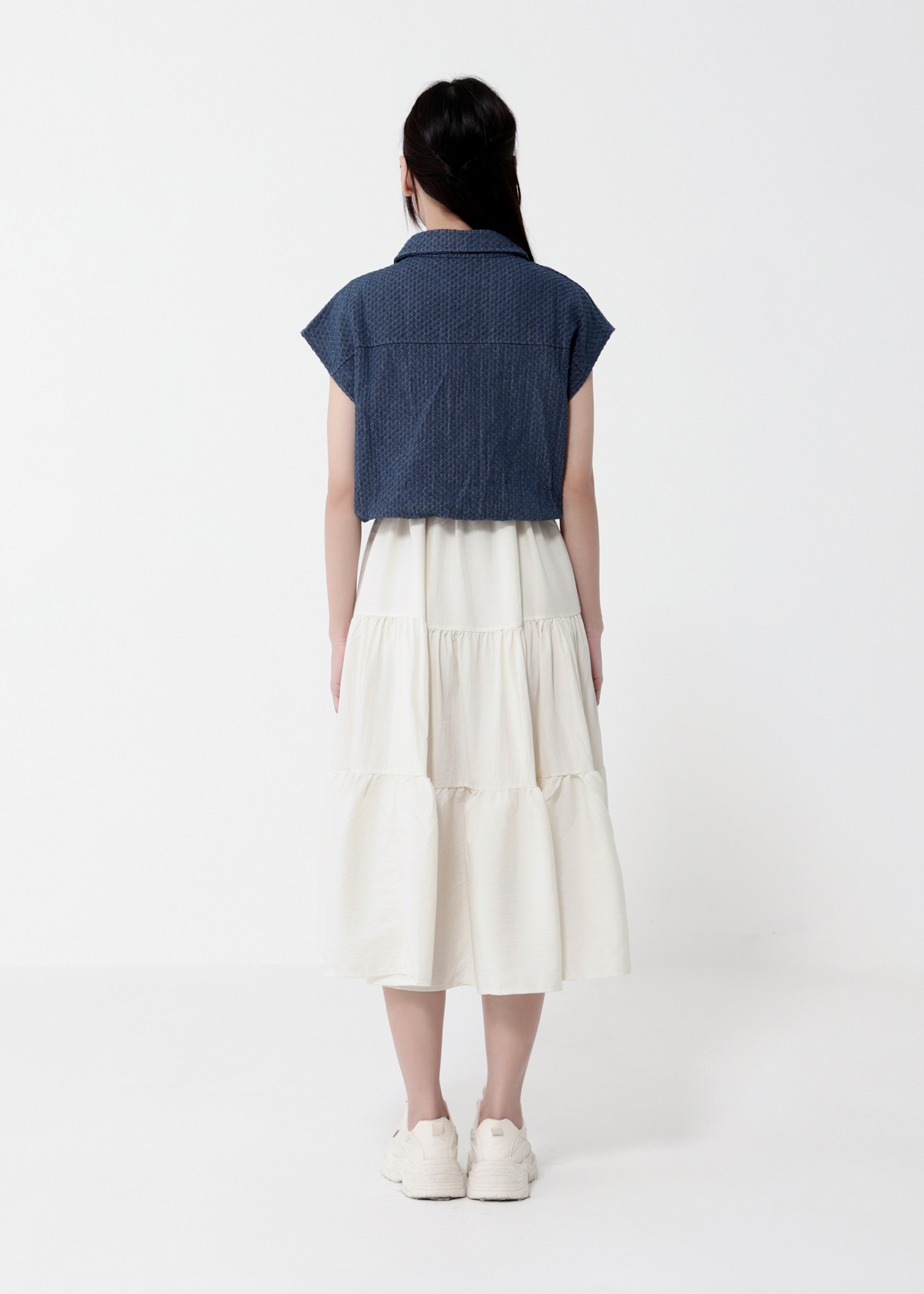 Elagent Dress With Denim Top Set DJ127